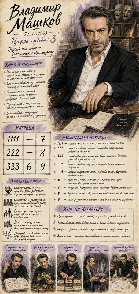 Нумерологический постер: Владимир Машков